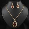 Double Drop Crystal Set Necklace Earrings