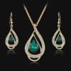 Double Drop Crystal Set Necklace Earrings