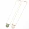 European and American style jewelry, snake leather chain, long green stone, white stone round inlaid necklace
