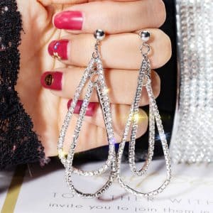 Water Drop Earrings Female Long Earrings With Diamonds