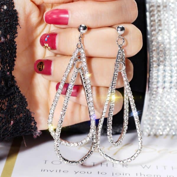 Water Drop Earrings Female Long Earrings With Diamonds