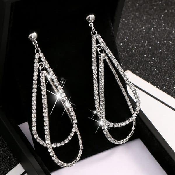 Water Drop Earrings Female Long Earrings With Diamonds