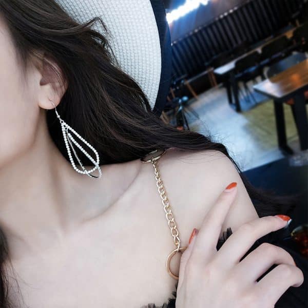 Water Drop Earrings Female Long Earrings With Diamonds