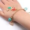 Baby Girls Cute Mermaid Heart Ball Pendants Long Chain Necklace Bracelets Set Fashion Party Jewelry For Child Kids Gift