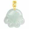 Emerald Light Green Cat's Paw Pendant Cute 18K Gold Buckle Jade Pendant Women's