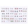 Cross-Border Hot-Selling Fashion Korean Plastic Stud Earrings Set Golden Silver Geometric Pattern Bow Stud Earrings