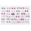 Cross-Border Hot-Selling Fashion Korean Plastic Stud Earrings Set Golden Silver Geometric Pattern Bow Stud Earrings