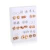 Cross-Border Hot-Selling Fashion Korean Plastic Stud Earrings Set Golden Silver Geometric Pattern Bow Stud Earrings