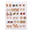 Cross-Border Hot-Selling Fashion Korean Plastic Stud Earrings Set Golden Silver Geometric Pattern Bow Stud Earrings