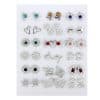 Cross-Border Hot-Selling Fashion Korean Plastic Stud Earrings Set Golden Silver Geometric Pattern Bow Stud Earrings