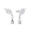 Drop-Shaped Geometric Crystal Tassel Earrings