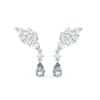 Drop-Shaped Geometric Crystal Tassel Earrings