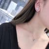Drop-Shaped Geometric Crystal Tassel Earrings