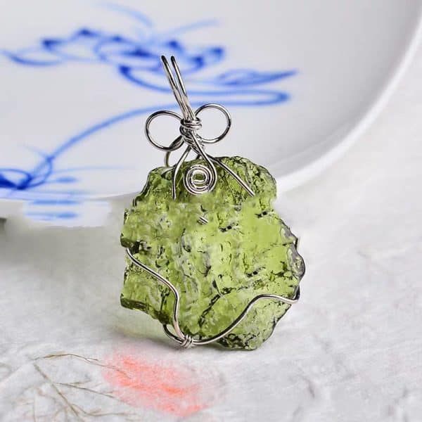 Czech Meteorite Pendant Rough Stone Jewelry Necklace