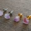 Amethyst Crushed Stone Stud Earrings