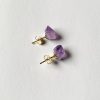 Amethyst Crushed Stone Stud Earrings