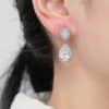 Drop zircon earrings