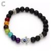 Colorful Volcanic Stone Beads Bracelet