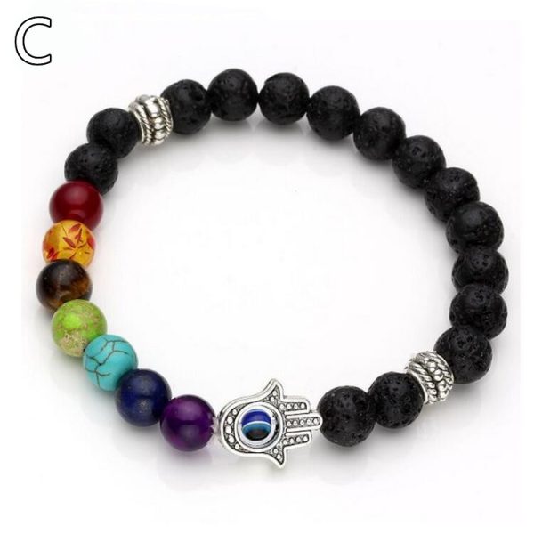 Colorful Volcanic Stone Beads Bracelet