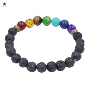 Colorful Volcanic Stone Beads Bracelet