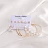 Inlaid Pearl Ladies Earrings French Vintage Gold Earring Set