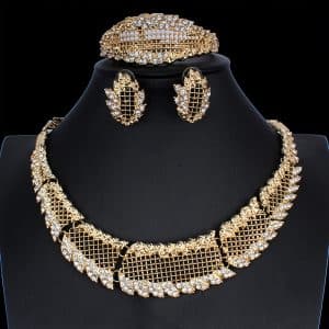 New Fashion Alloy Jewelry Set Necklace And Earrings Four Piece Set