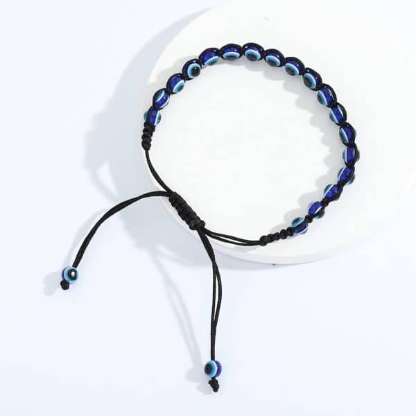 Blue Tiger Eye Stone Hand Woven Tiger Eye Frosted Stone Bracelet