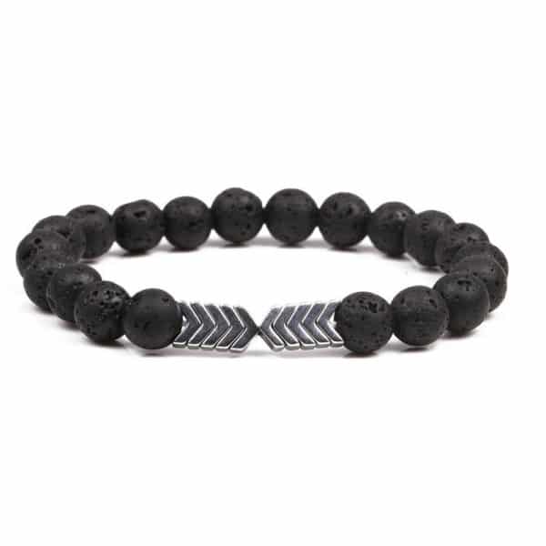 8mm Energy Stone Small V Volcanic Stone Bracelet