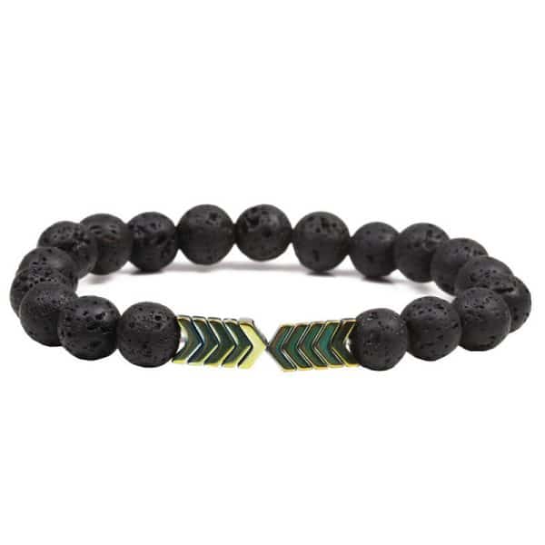 8mm Energy Stone Small V Volcanic Stone Bracelet