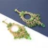 Alloy Acrylic Floral Earrings With Diamond Set Tassel