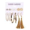 Acrylic Artificial Pearl Circle Tassel Earring Set 6 Pieces Cross Border Earrings
