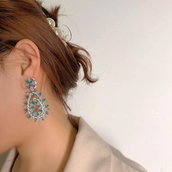 Micro-Set Colorful Zircon Drop Earrings