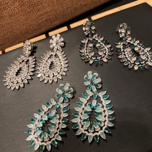 Micro-Set Colorful Zircon Drop Earrings