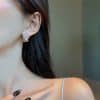 Exquisite Temperament Earrings Circle Diamond-set Simple And Small