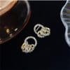 Exquisite Temperament Earrings Circle Diamond-set Simple And Small