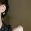Exquisite Temperament Earrings Circle Diamond-set Simple And Small