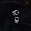 Exquisite Temperament Earrings Circle Diamond-set Simple And Small