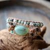 Natural Stone Bracelet Three-Layer Handmade Beaded Ladies Style Jewelry Leather Cord Bracelet