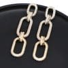 Micro-set Zirconium Diamond Gold Three-ring Chain Earring