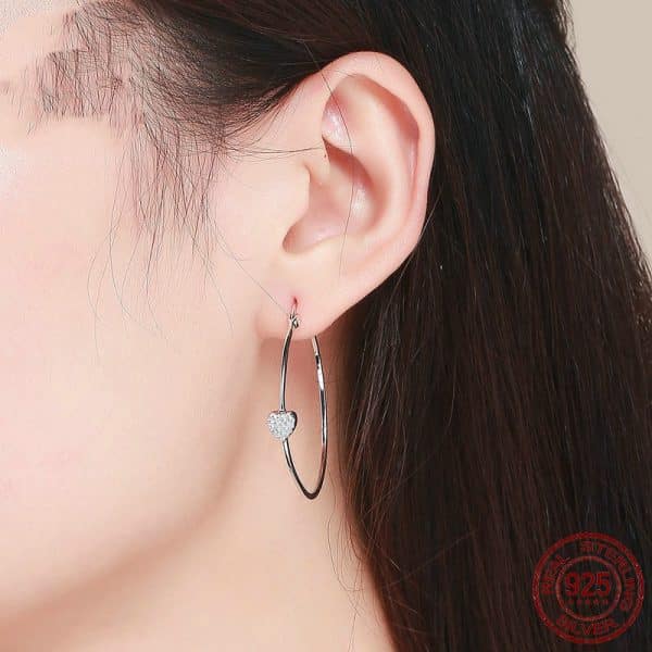 Summer Style Luminous Clearly CZ, Large Circle Hoop Earrings for Women EarRings Fashion Jewelry Valentine's Day Gift