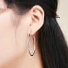 Summer Style Luminous Clearly CZ, Large Circle Hoop Earrings for Women EarRings Fashion Jewelry Valentine's Day Gift