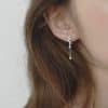 Water Drop Diamond Temperament Korean Earrings Silver