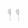 Water Drop Diamond Temperament Korean Earrings Silver