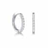 S925 Sterling Silver Geometric Round Micro-Set Earrings