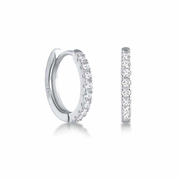 S925 Sterling Silver Geometric Round Micro-Set Earrings