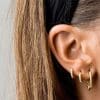 S925 Sterling Silver Geometric Round Micro-Set Earrings