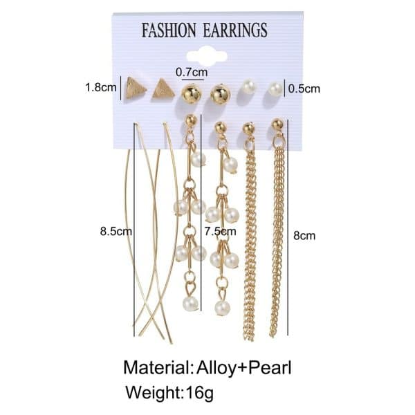 17KM Fashion Pearl Hoop Earrings Set