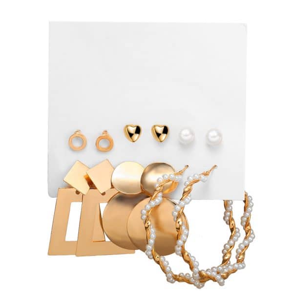 17KM Fashion Pearl Hoop Earrings Set