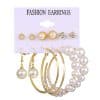 17KM Fashion Pearl Hoop Earrings Set
