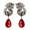 Black And White Striped Faucet Drop Pearl Earrings